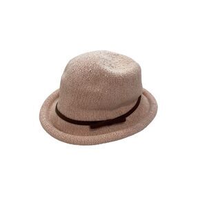 Womens Beige Almost Light Pink Fedora Brim Hat